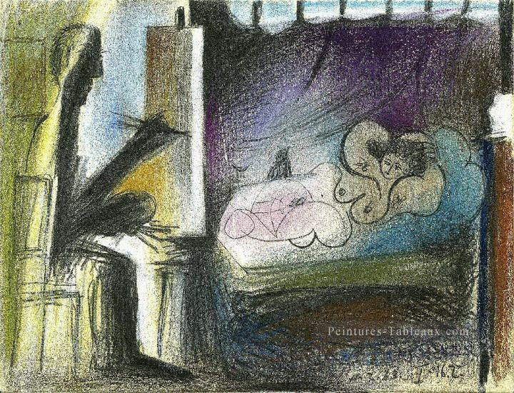 The Studio L’artiste et son modèle I 1963 cubiste Pablo Picasso Peintures à l'huile